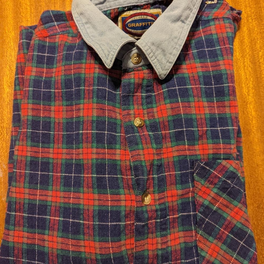Vintage flannel shirt medium striped